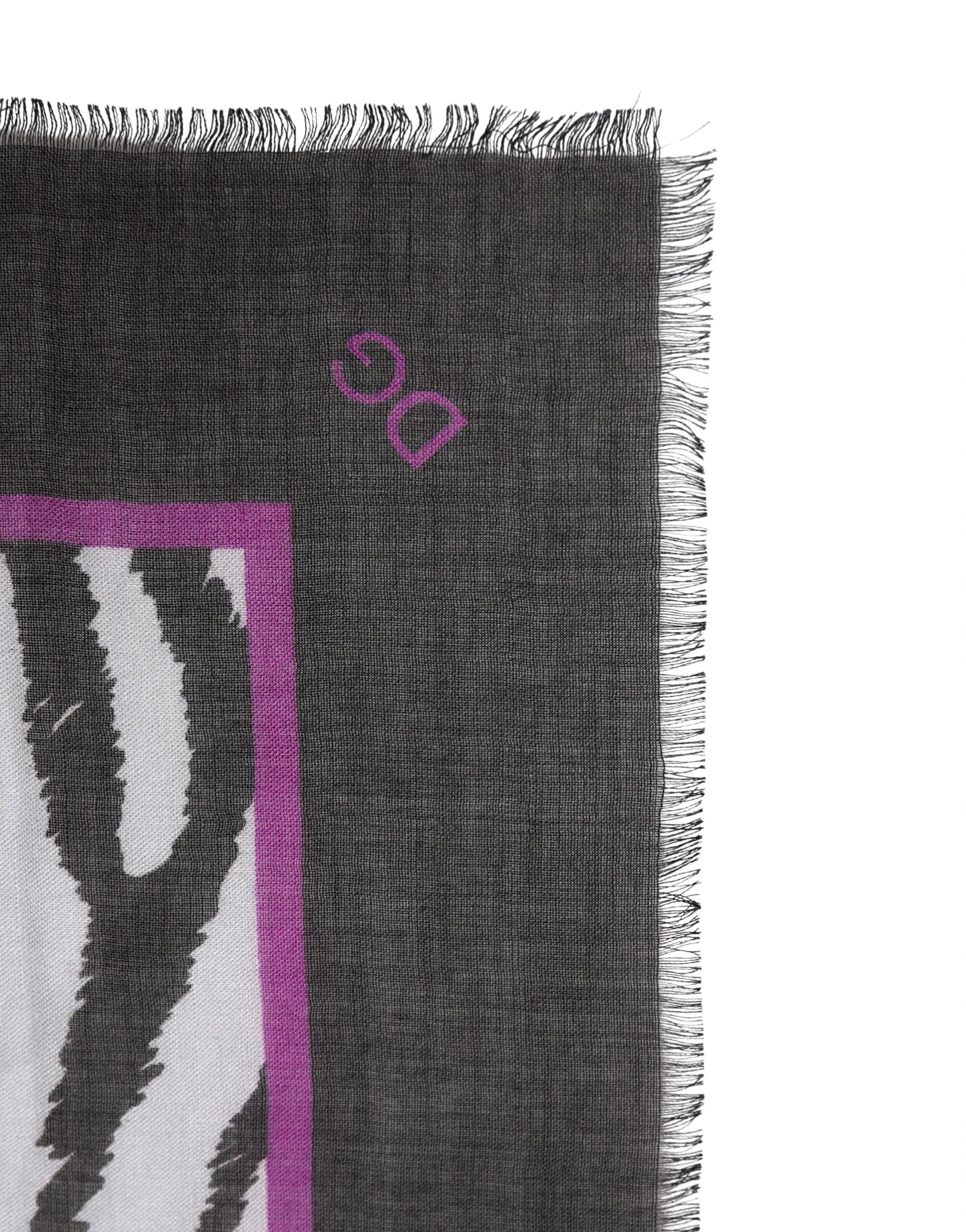 Dolce & Gabbana White Black Zebra Pattern Shawl 255cm x 132cm Men Scarf by Dolce & Gabbana