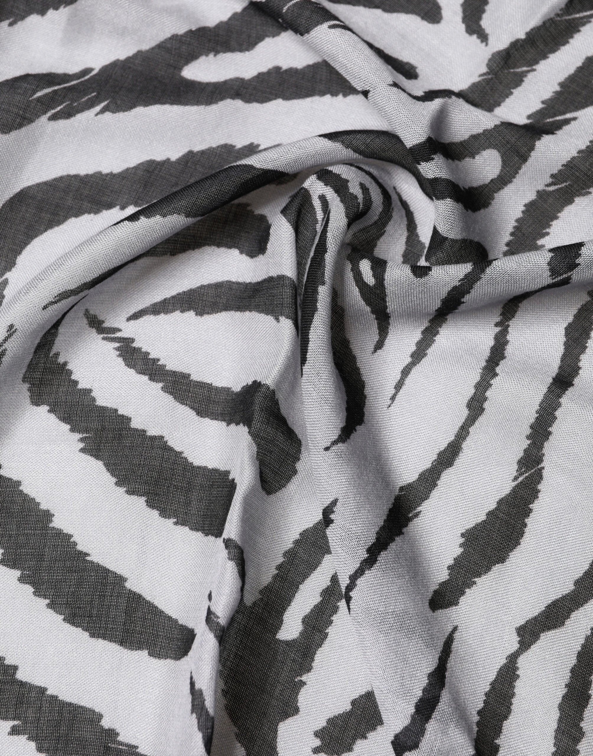 Dolce & Gabbana White Black Zebra Pattern Shawl 255cm x 132cm Men Scarf by Dolce & Gabbana
