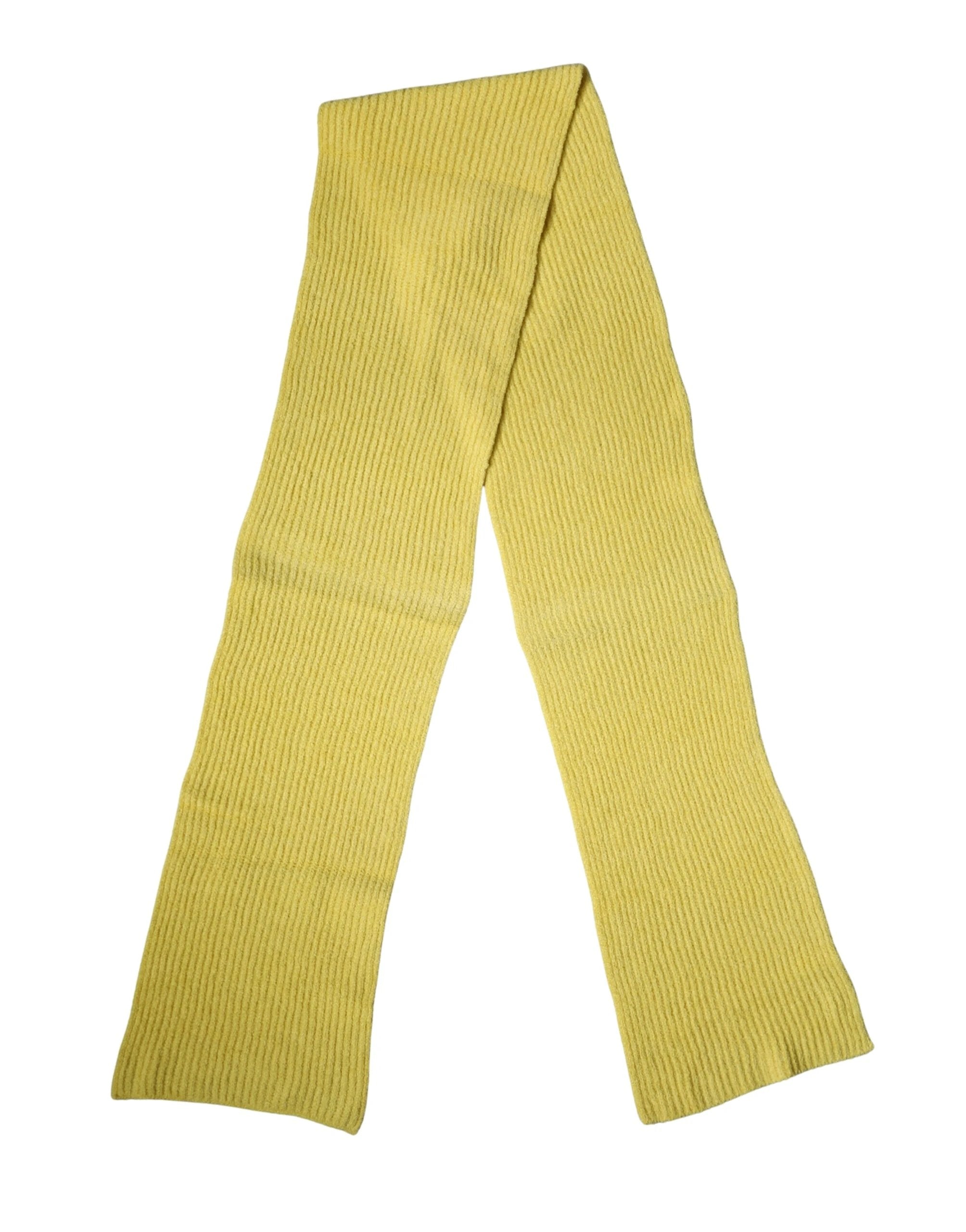 Dolce & Gabbana Yellow Cotton Knitted Neck Foulard 270cm x 31cm Men Scarf by Dolce & Gabbana