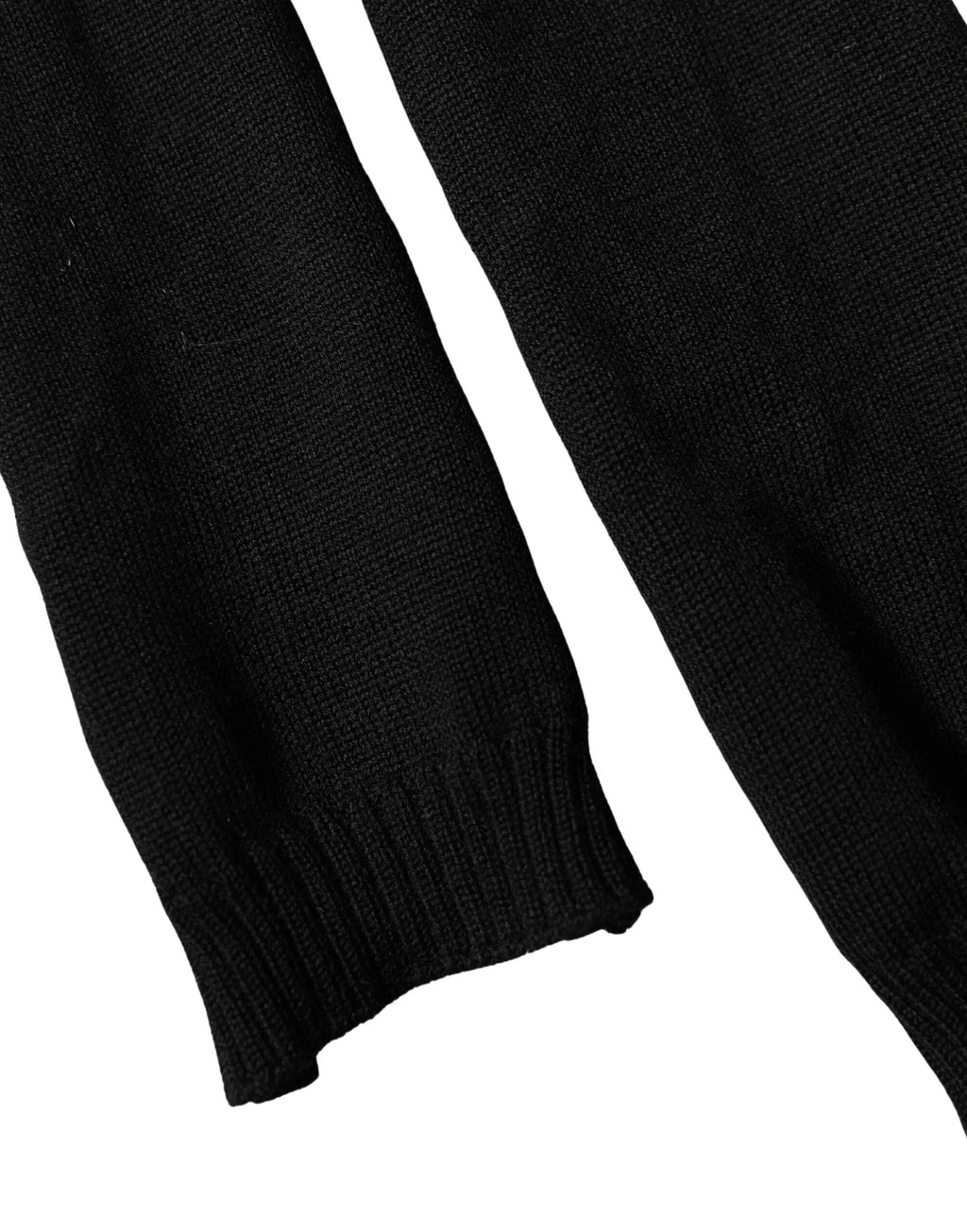 Dolce & Gabbana Black Wool Knitted Neck Foulard 259cm x 17cm Men Scarf by Dolce & Gabbana