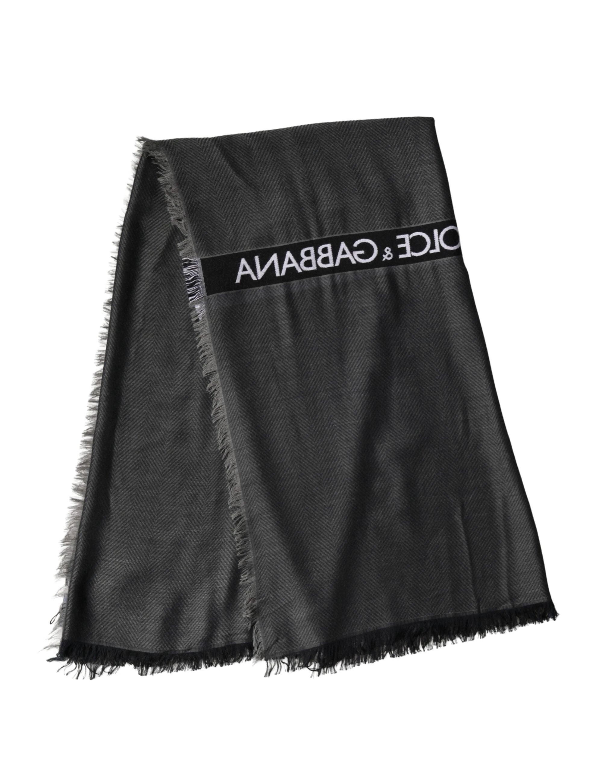 Dolce & Gabbana Black Modal Warmer Shawl Fringes 140cm x 134cm Men Scarf by Dolce & Gabbana