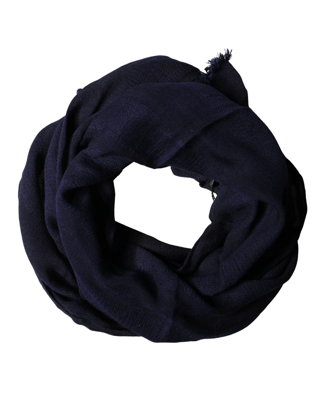 Dolce & Gabbana Dark Blue Wool Knit Unisex Wrap Fringe Shawl 170cm x 60cm Scarf by Dolce & Gabbana