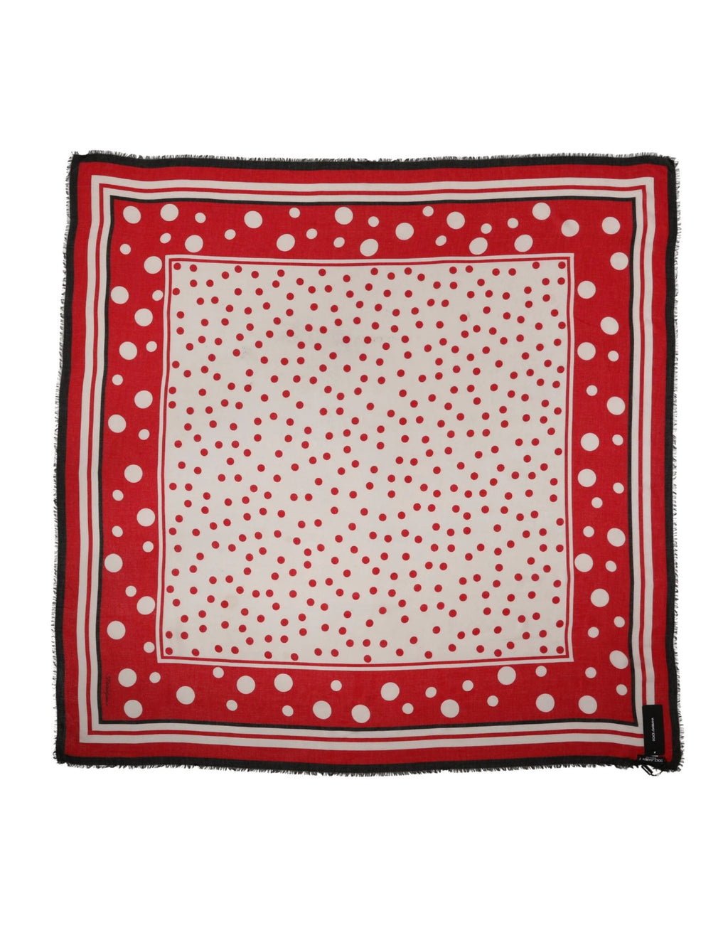 Dolce & Gabbana Red Polka Dot Print Square Stole 130cm x 130cm Scarf by Dolce & Gabbana
