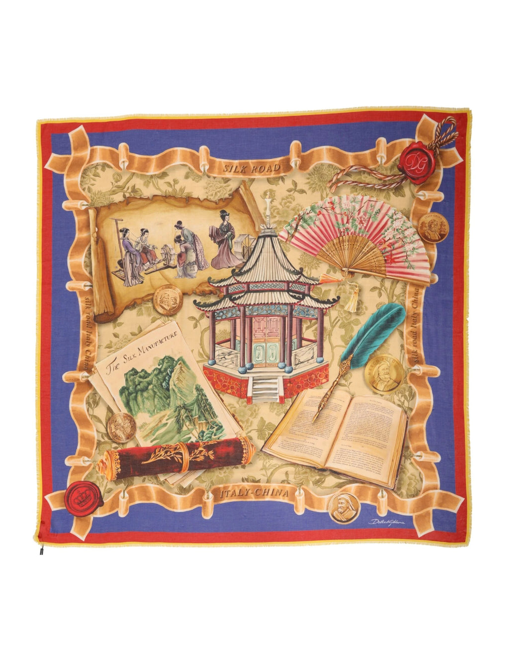 Écharpe Dolce &amp; Gabbana multicolore Italie Chine 140 cm x 130 cm