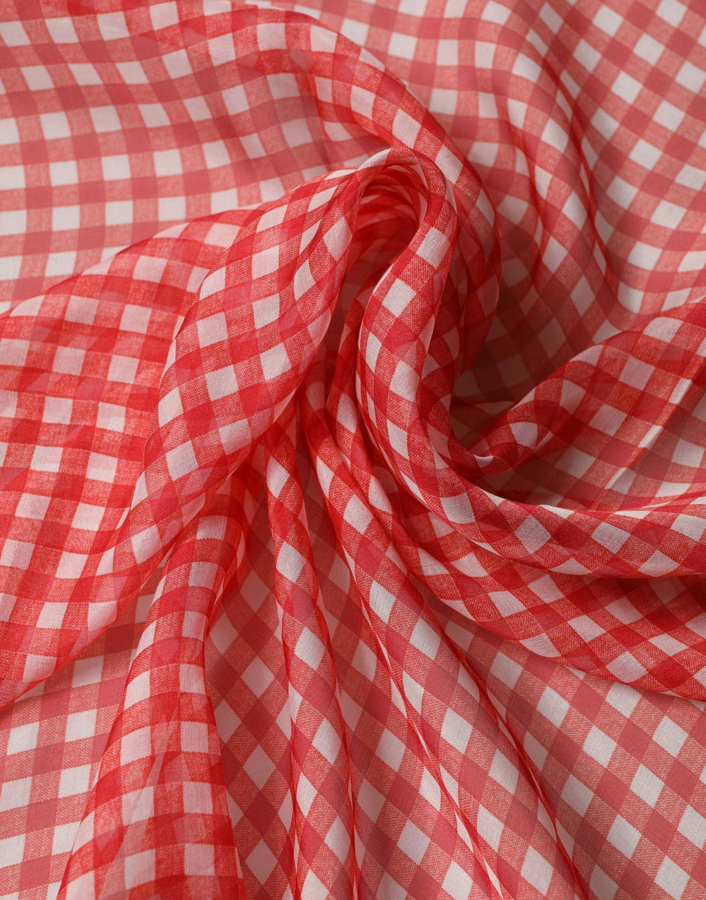 Foulard Dolce &amp; Gabbana en soie à carreaux blancs et rouges, 140 cm x 136 cm