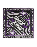 Dolce & Gabbana Black Purple DG King Cotton Foulard 51cm x 49.5cm Scarf Dolce & Gabbana
