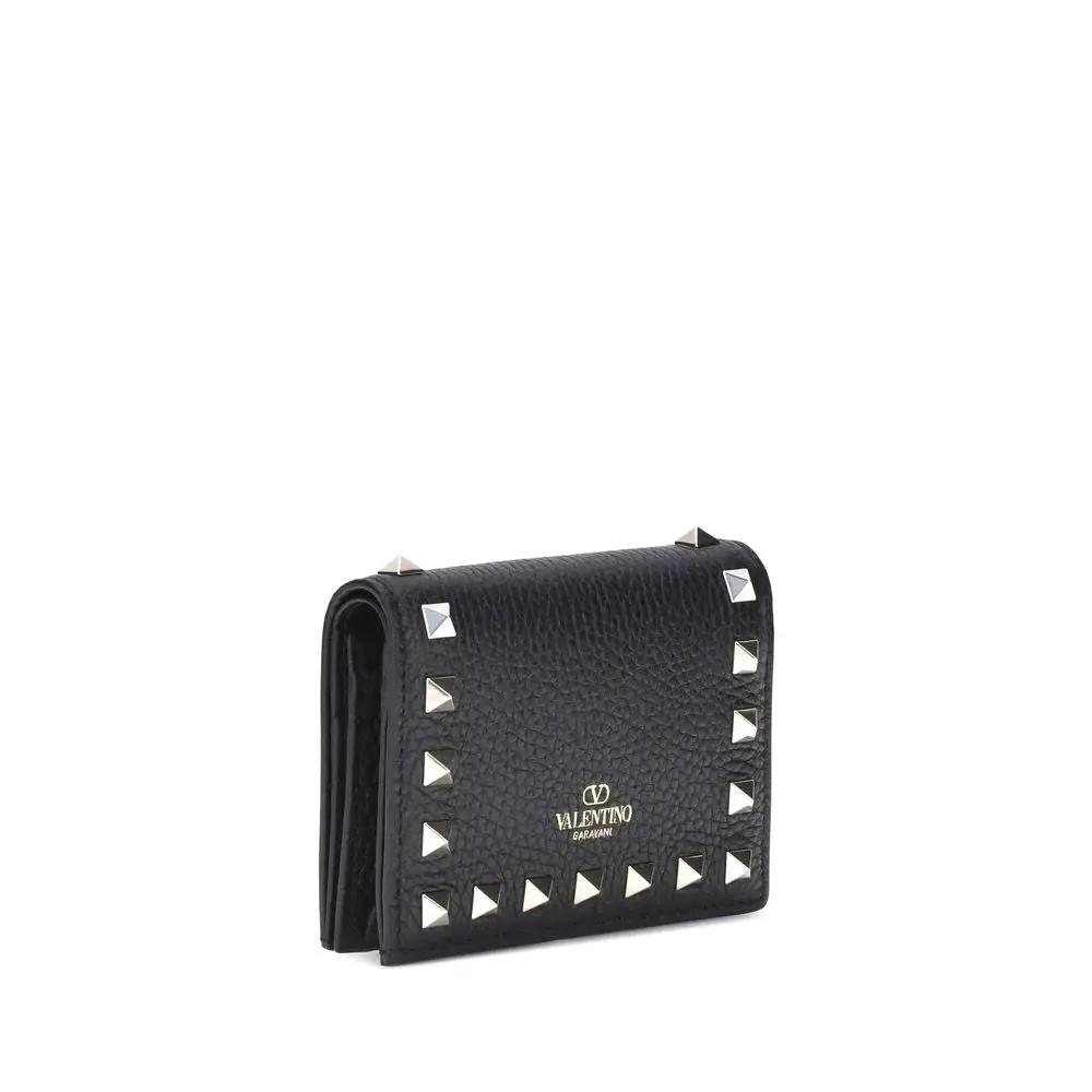 Portefeuille Valentino Garavani Bos Taurus en cuir de veau noir