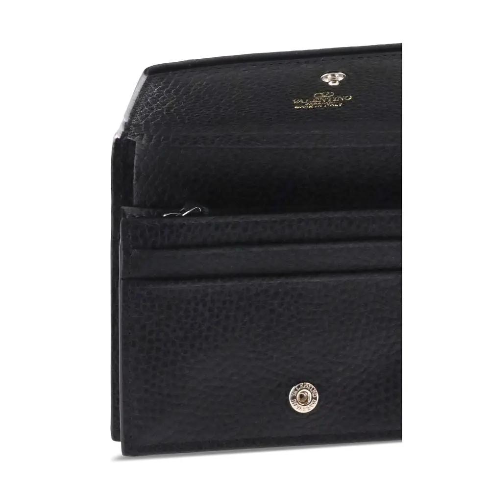 Portefeuille Valentino Garavani Bos Taurus en cuir de veau noir
