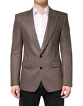 Dolce & Gabbana Brown Stripes Single Breasted Blazer Dolce & Gabbana