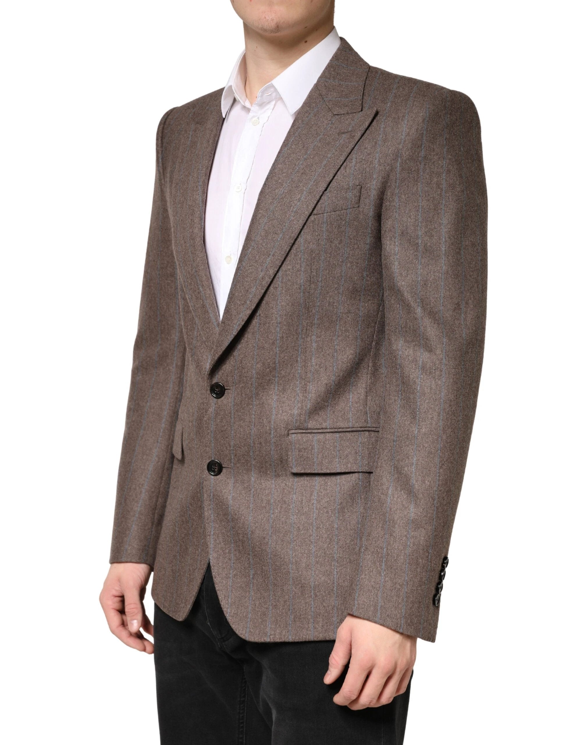 Dolce & Gabbana Brown Stripes Single Breasted Blazer