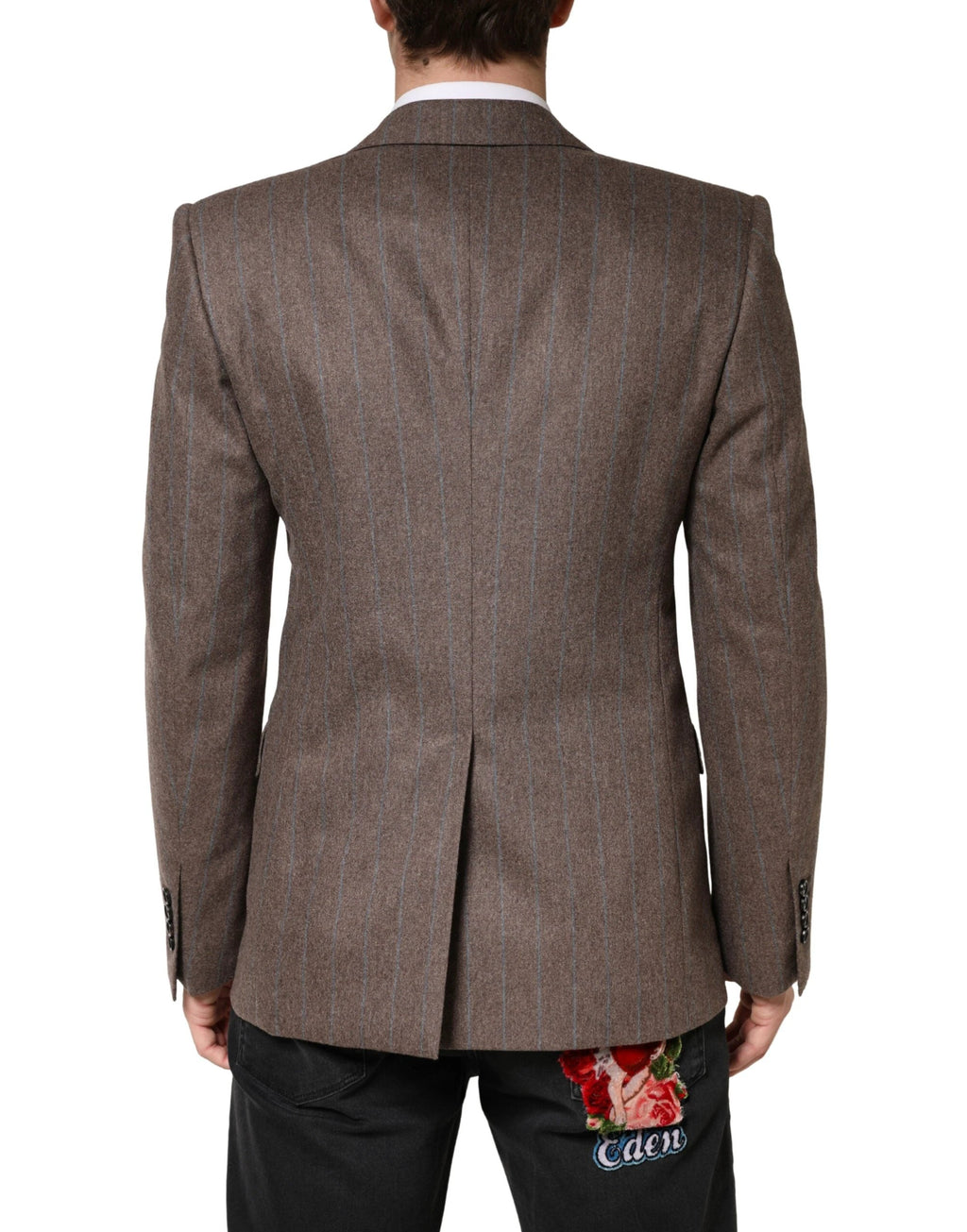 Blazer Dolce &amp; Gabbana à rayures marron et simple boutonnage