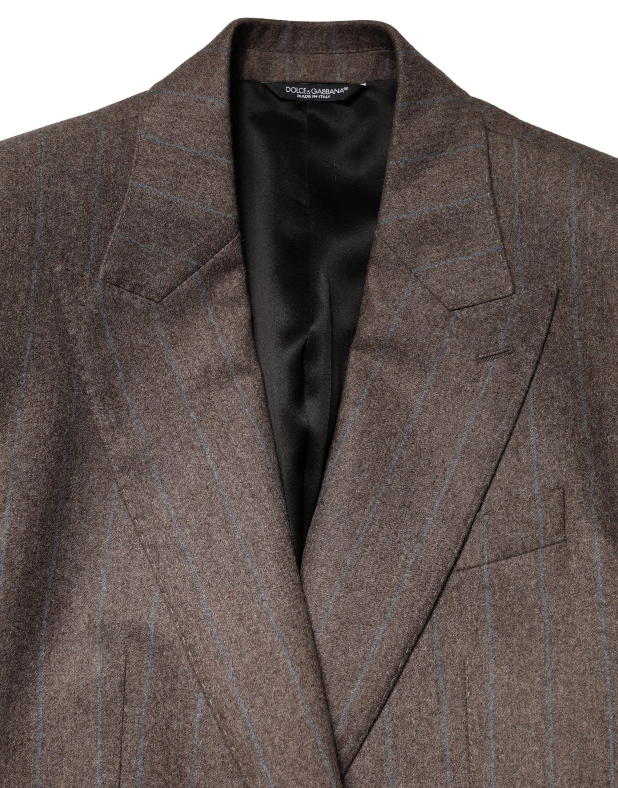 Blazer Dolce &amp; Gabbana à rayures marron et simple boutonnage