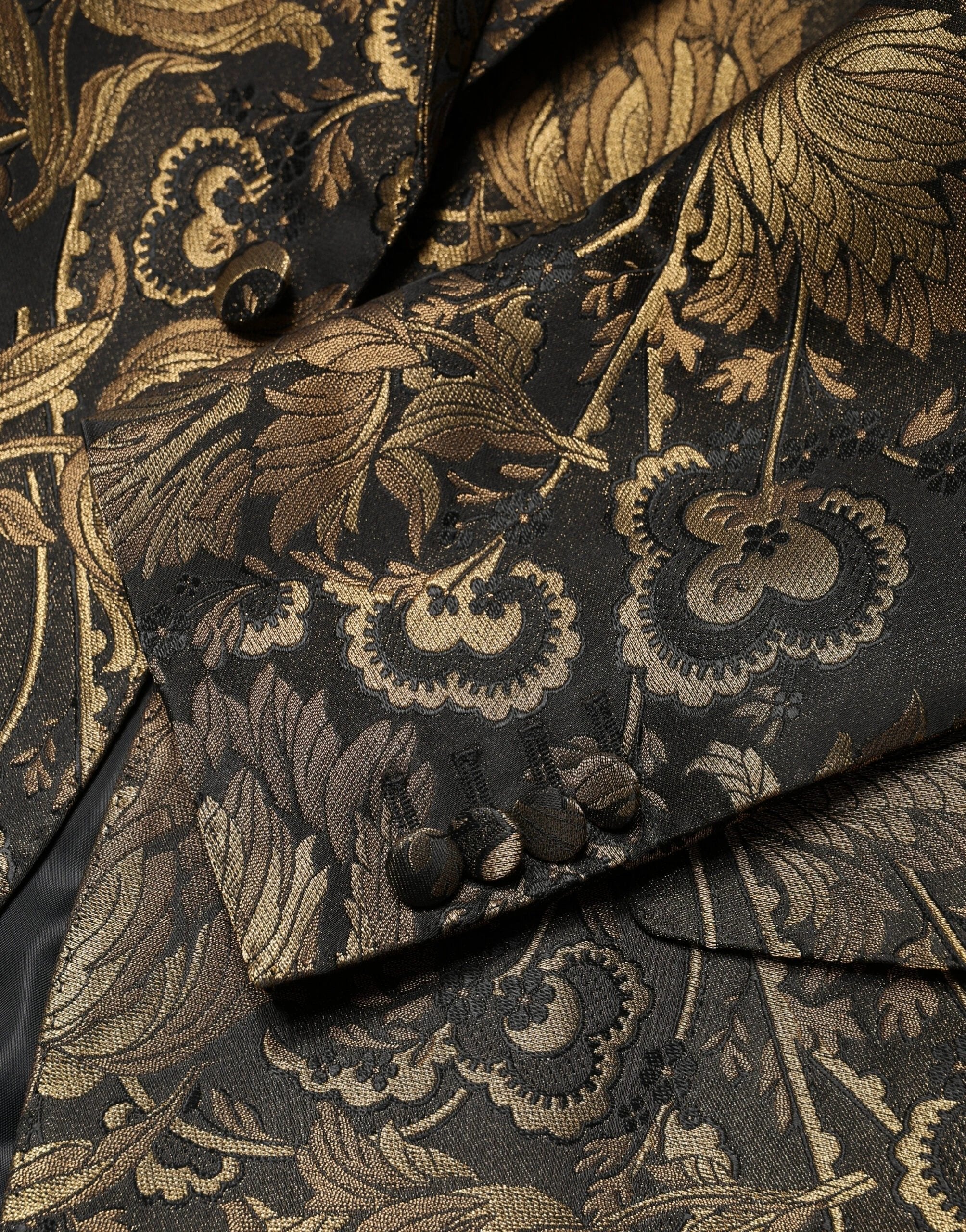 Blazer de smoking Dolce &amp; Gabbana en jacquard doré à simple boutonnage