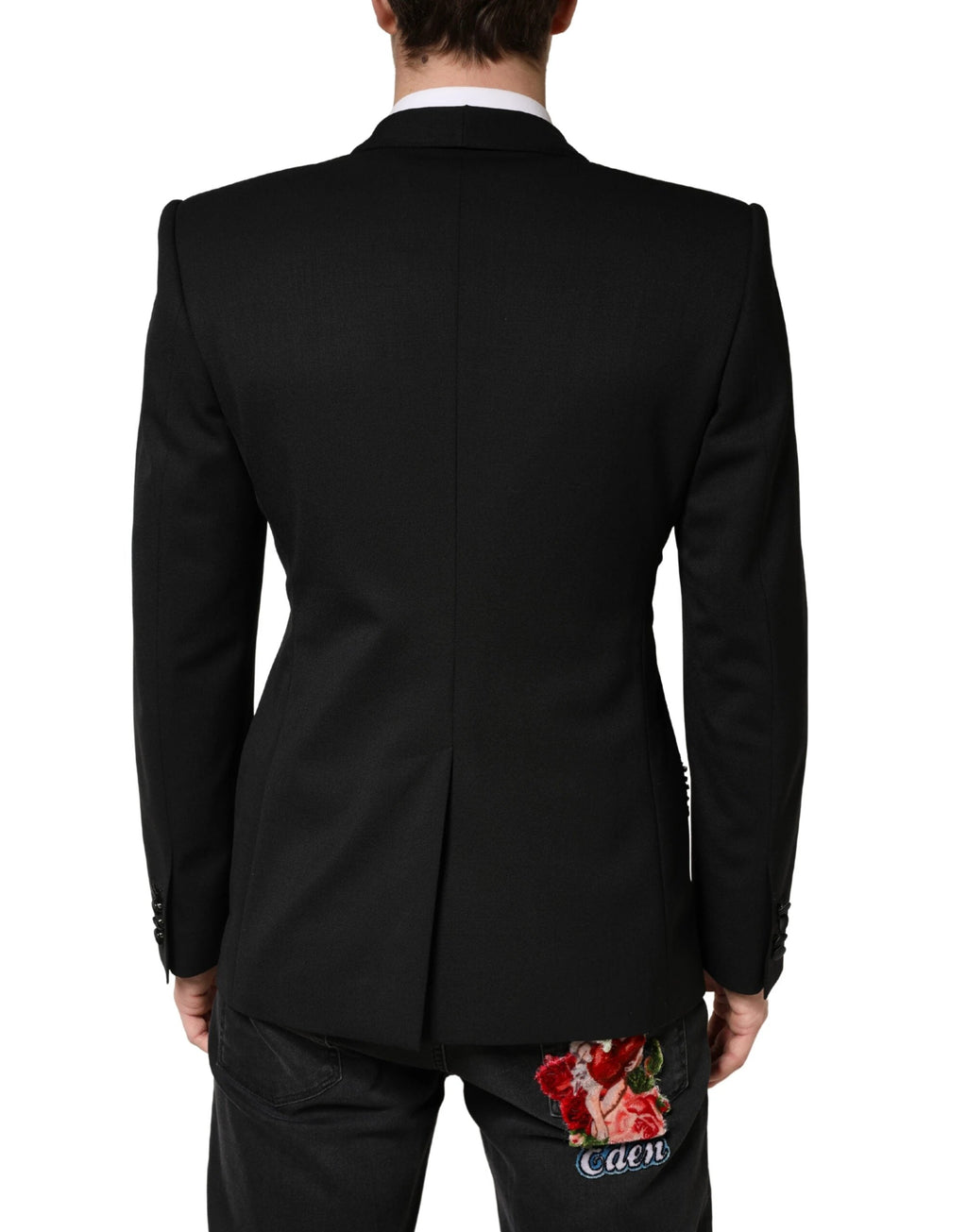 Blazer Dolce &amp; Gabbana noir orné, à simple boutonnage
