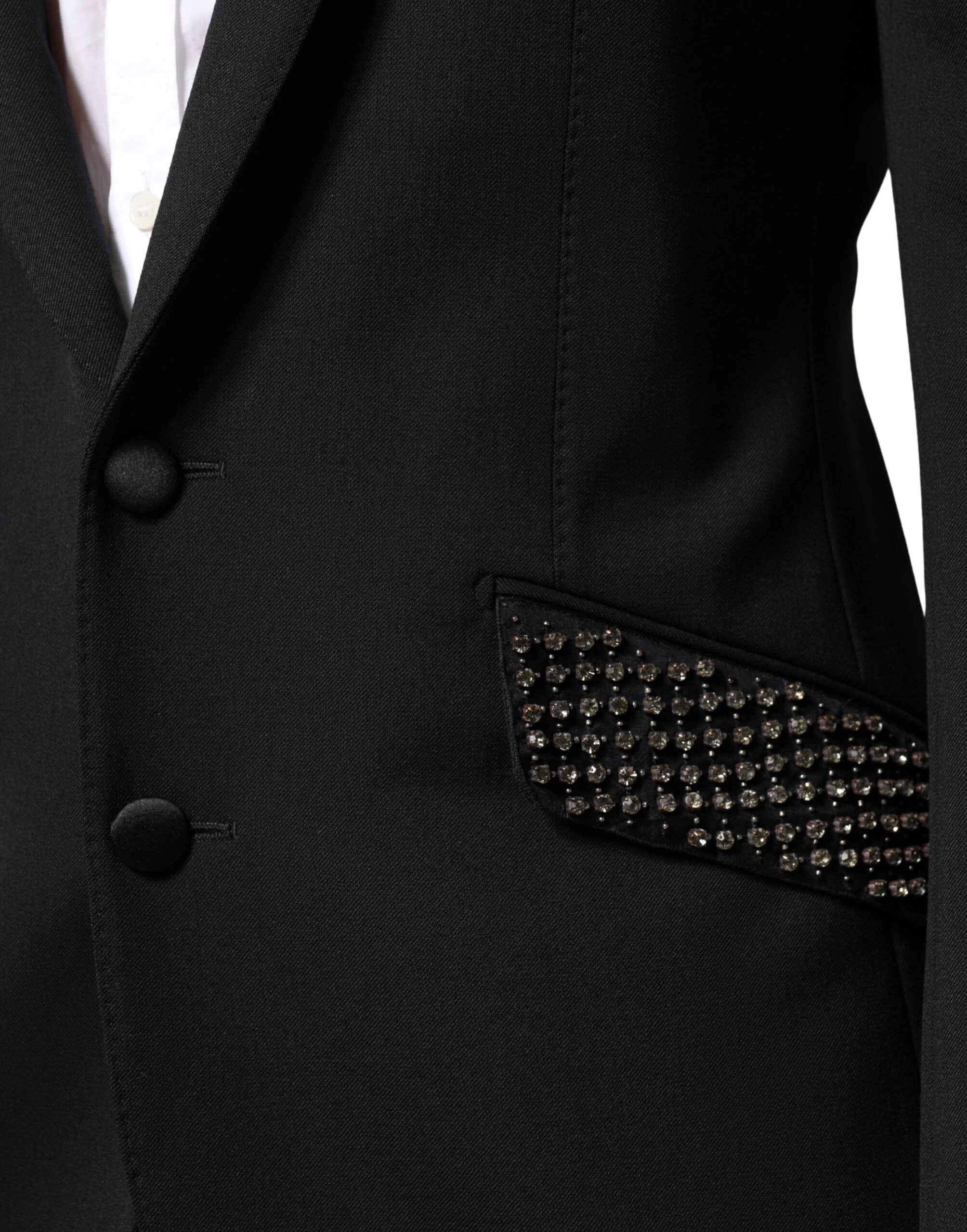 Blazer Dolce &amp; Gabbana noir orné, à simple boutonnage