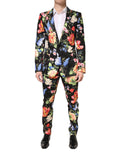 Dolce & Gabbana Black Floral Single Breasted MARTINI 2 Piece Suit Dolce & Gabbana