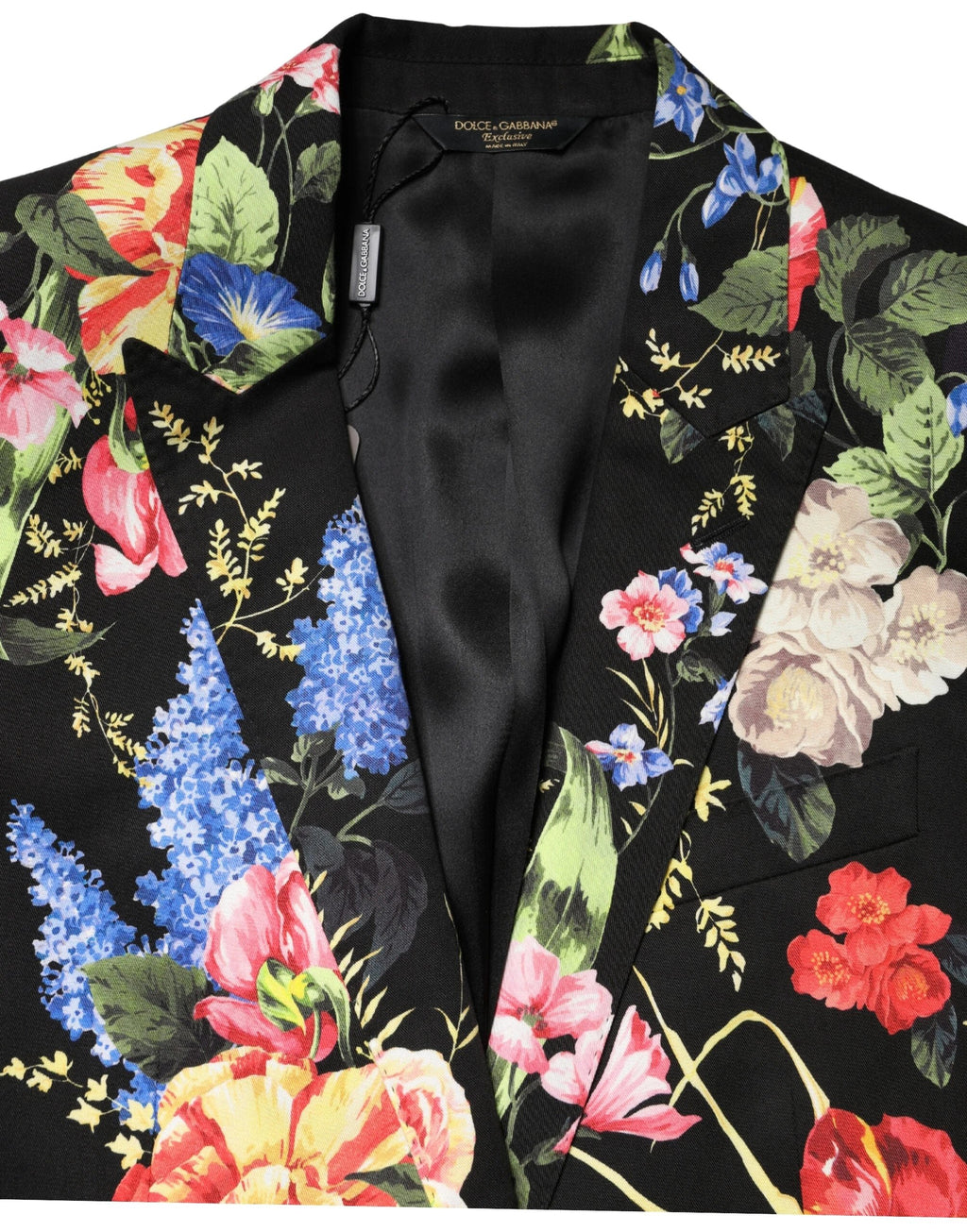 Costume deux pièces Dolce &amp; Gabbana MARTINI à imprimé floral noir et simple boutonnage