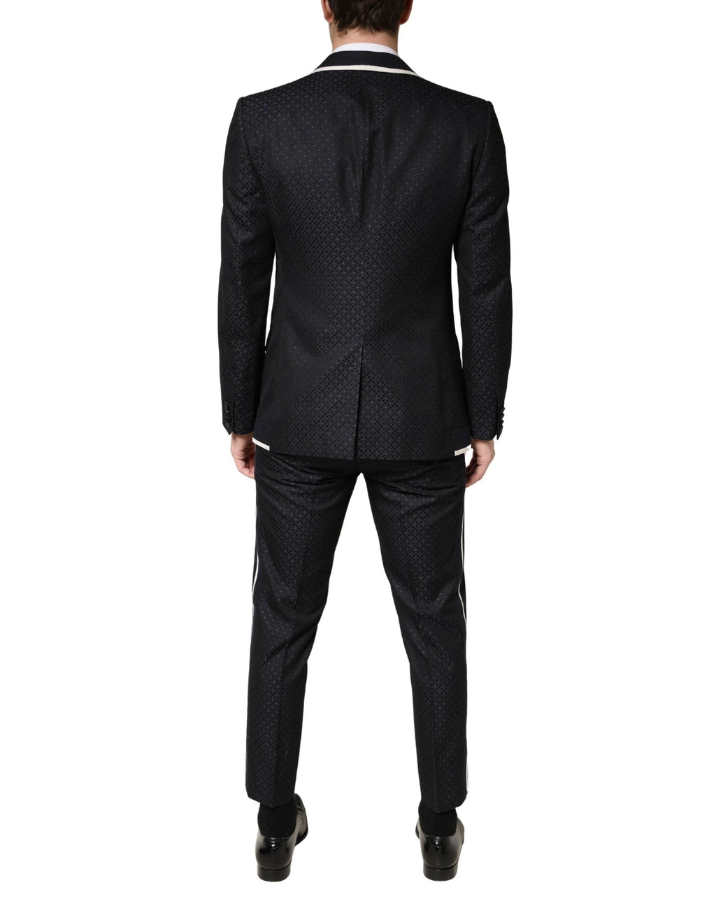Costume trois pièces Dolce &amp; Gabbana SICILIA noir et blanc à simple boutonnage pour homme