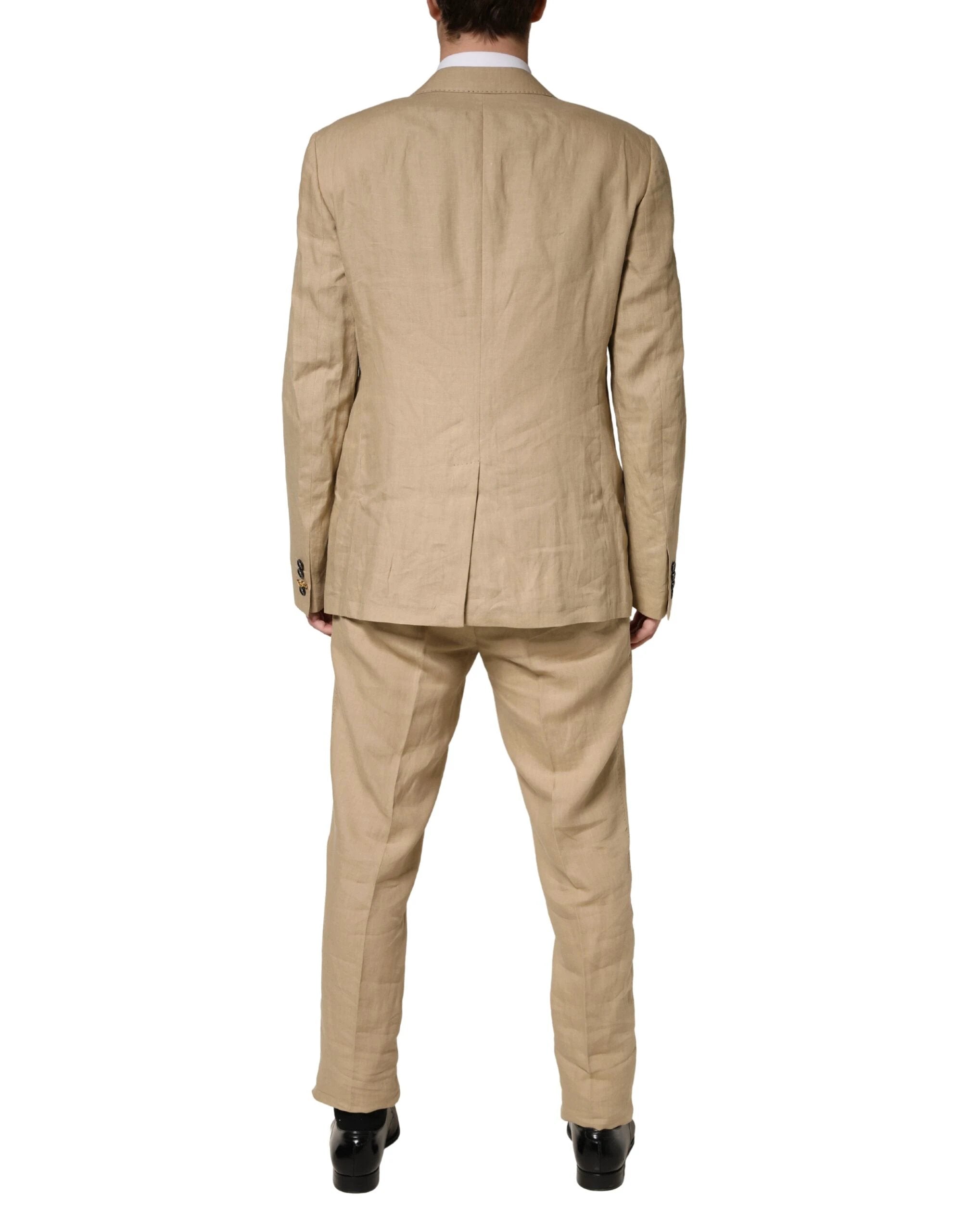 Dolce & Gabbana Beige TAORMINA Single Breasted Formal 2 Piece Suit