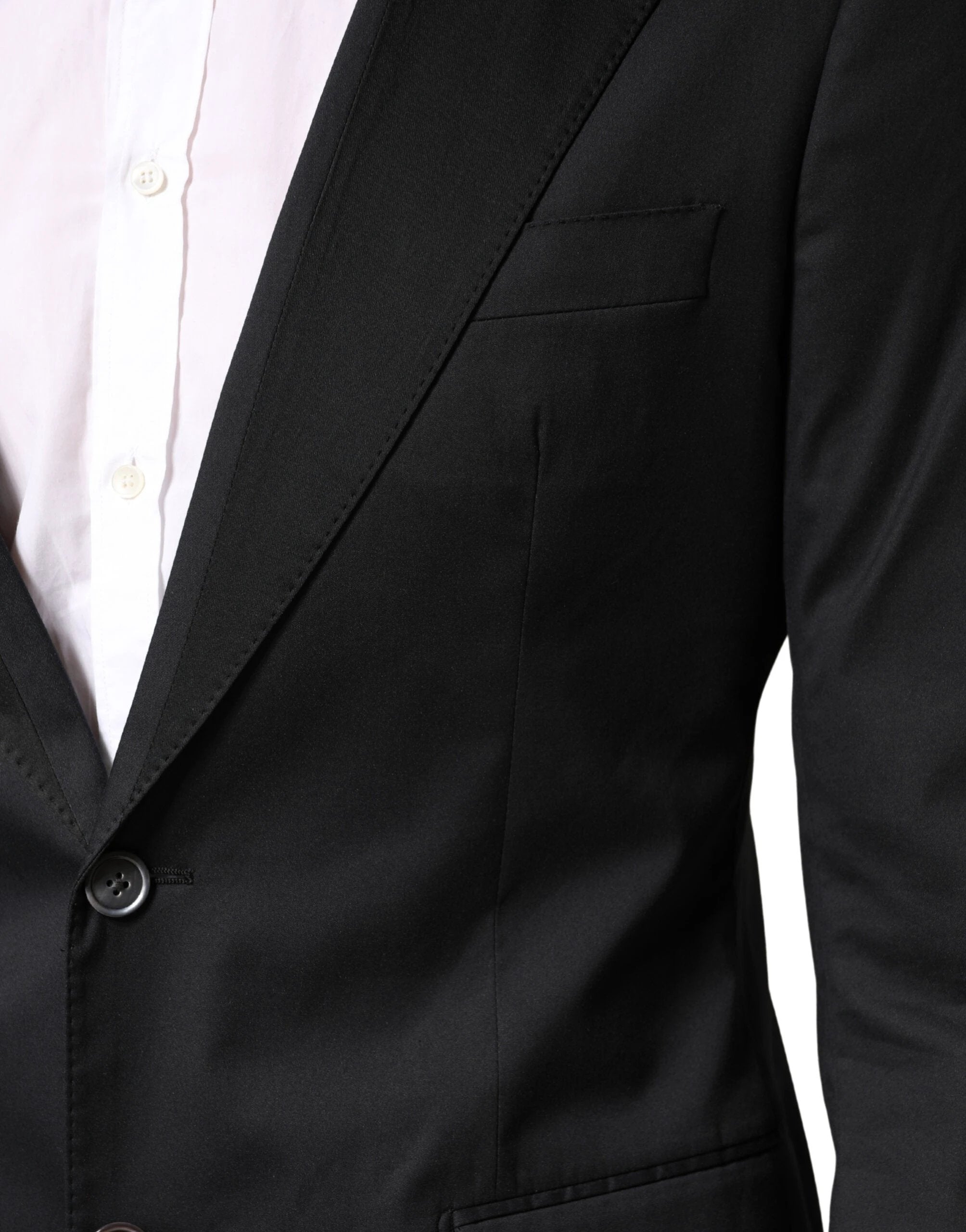 Costume deux pièces Dolce &amp; Gabbana en coton noir à simple boutonnage