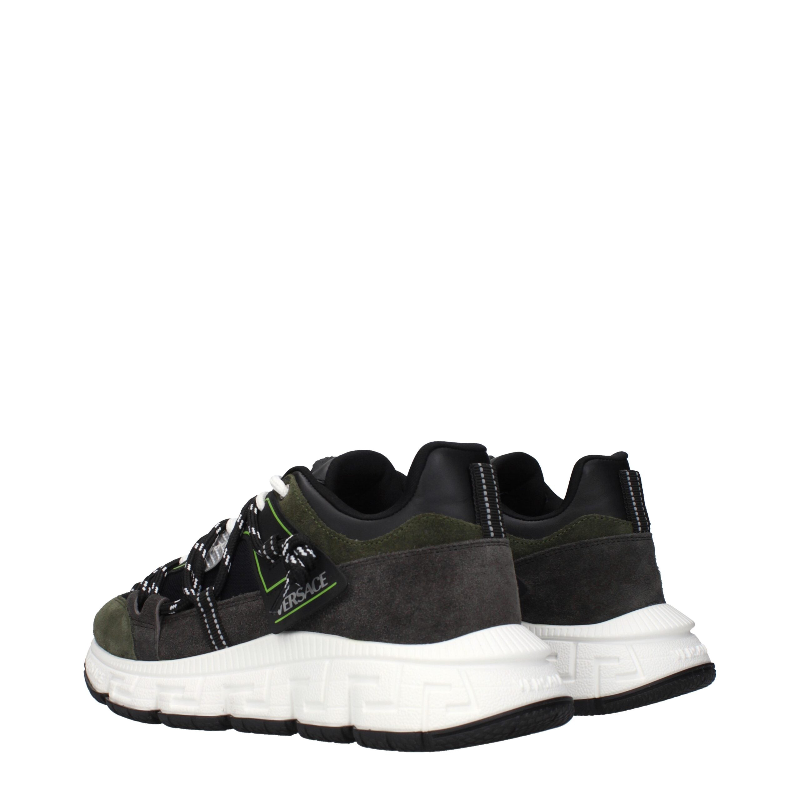 Versace Gray Leather Sneakers