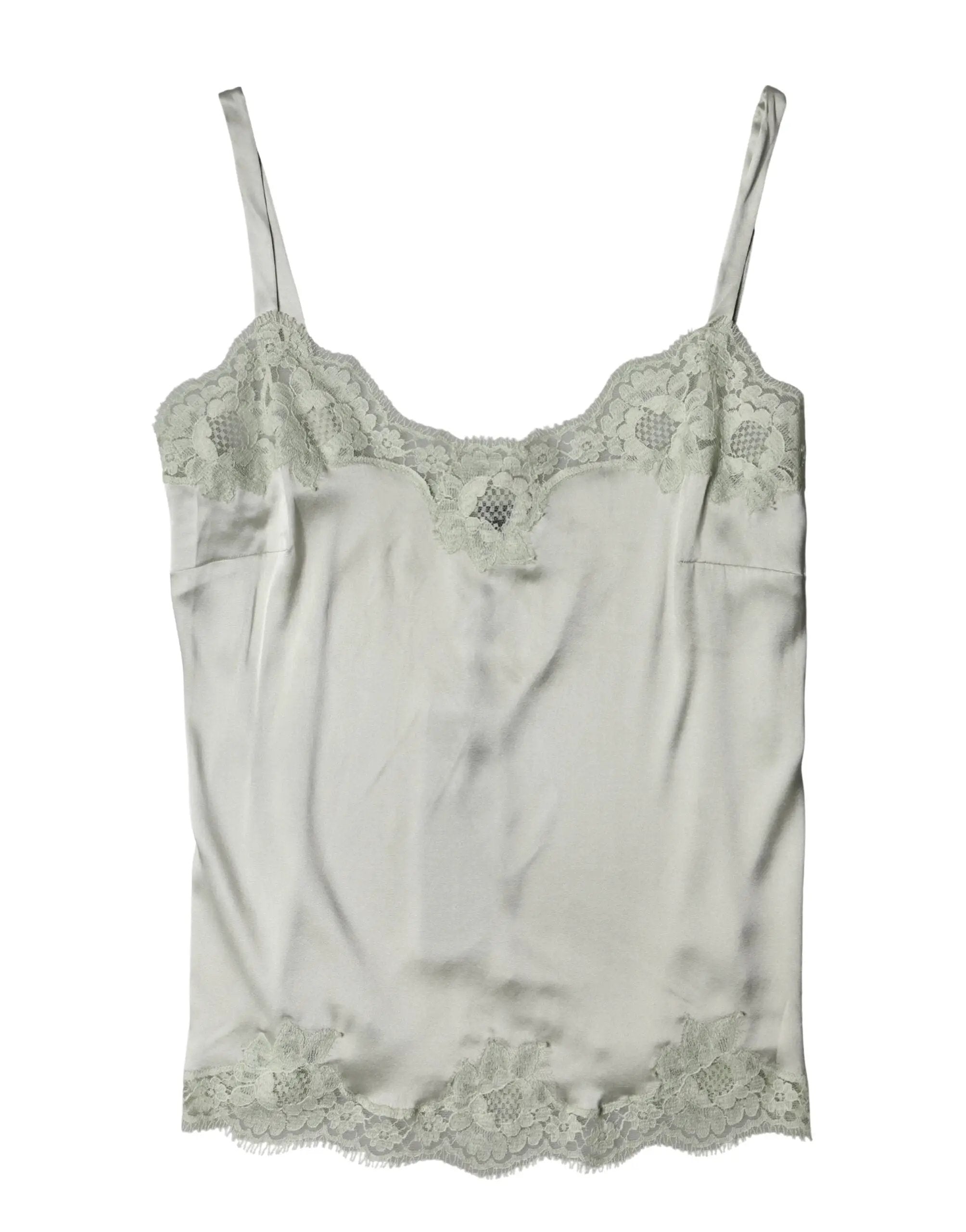 Haut de lingerie en dentelle florale vert clair Dolce & Gabbana