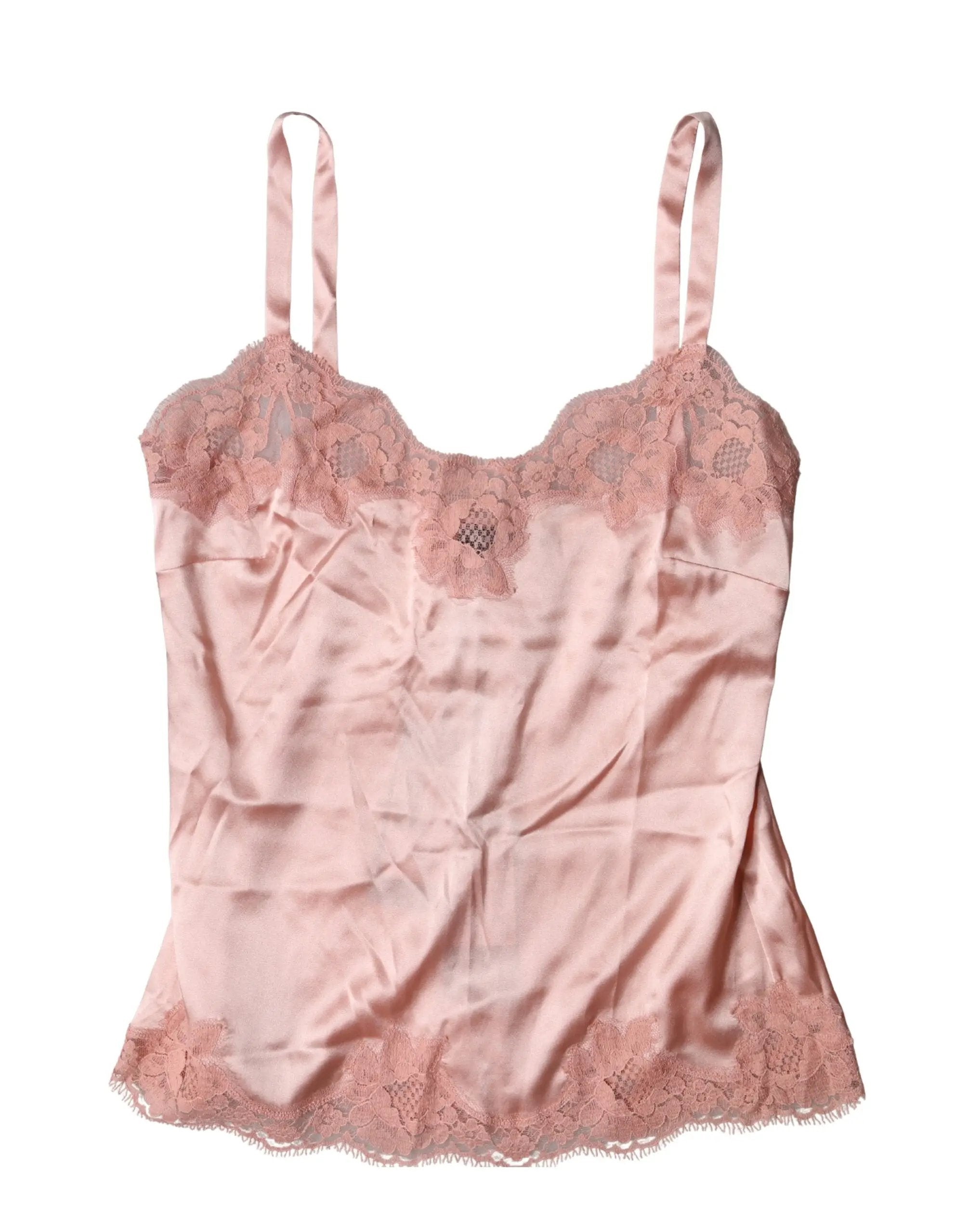 Dolce &amp; Gabbana Haut de lingerie en dentelle florale rose clair