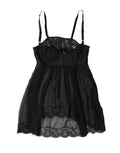 Dolce &amp; Gabbana Haut de lingerie en dentelle florale noire en soie