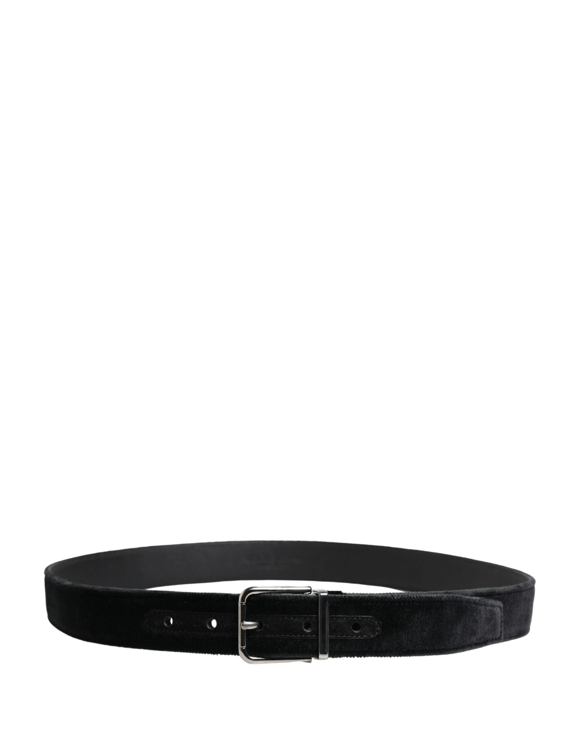 Ceinture homme Dolce &amp; Gabbana en daim noir avec boucle en métal argenté