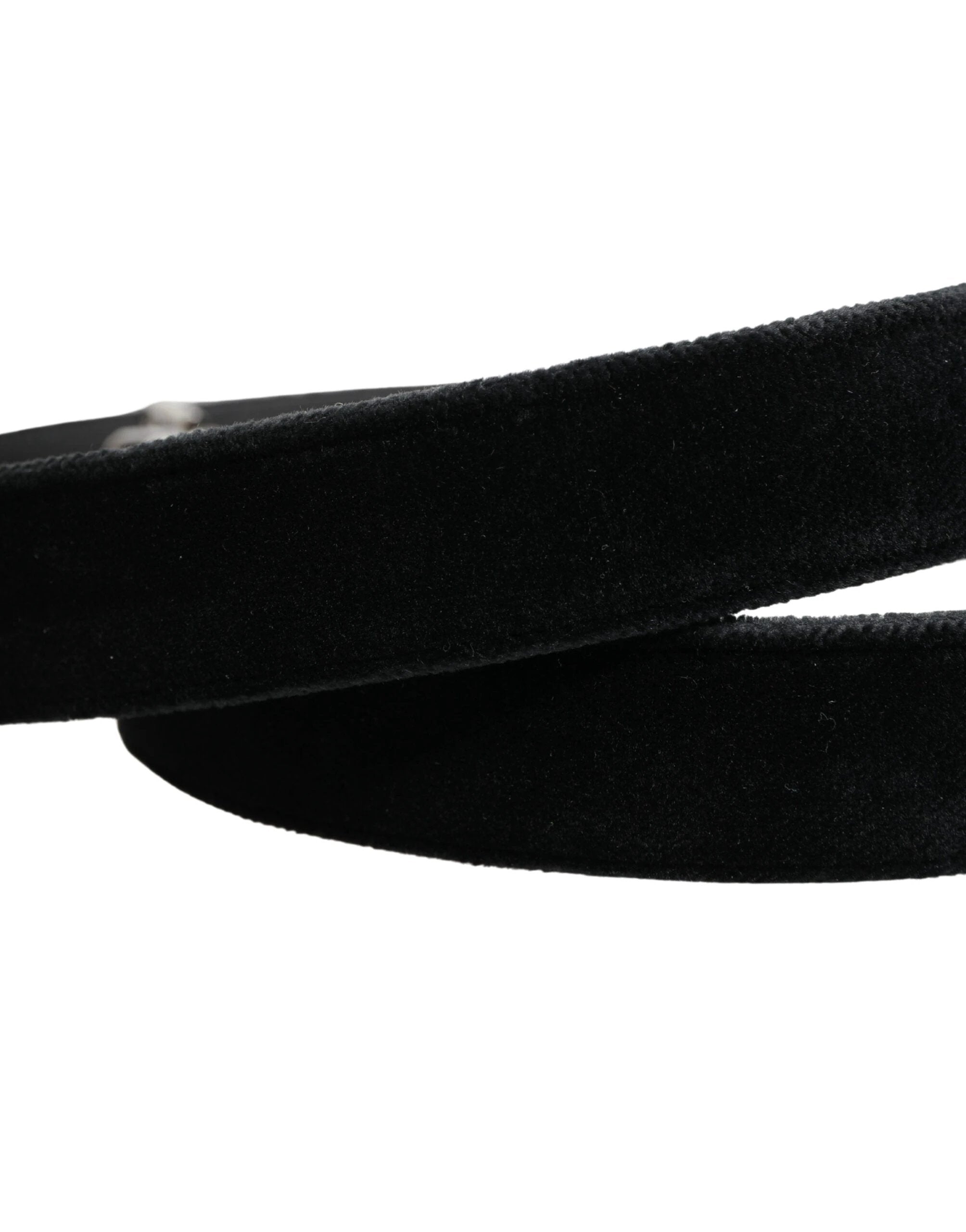 Ceinture homme Dolce &amp; Gabbana en daim noir avec boucle en métal argenté