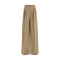 Max Mara Beige Fleece Wool Casual Pants by Max Mara