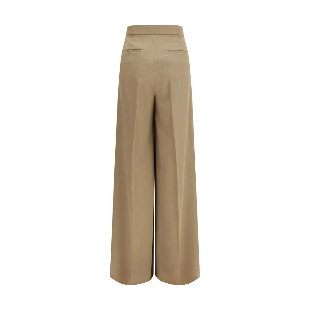 Max Mara Beige Fleece Wool Casual Pants by Max Mara