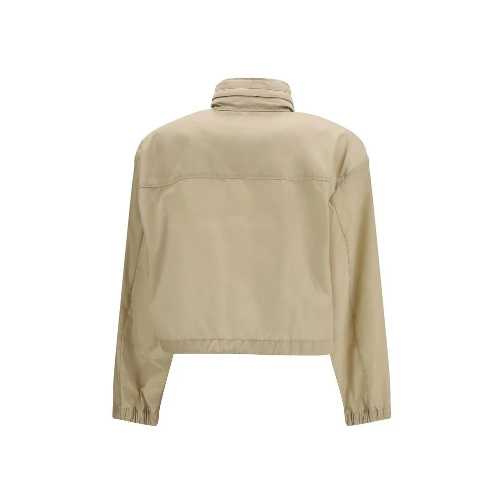 Prada Beige Recycled Polyamide Shell Jacket by Prada