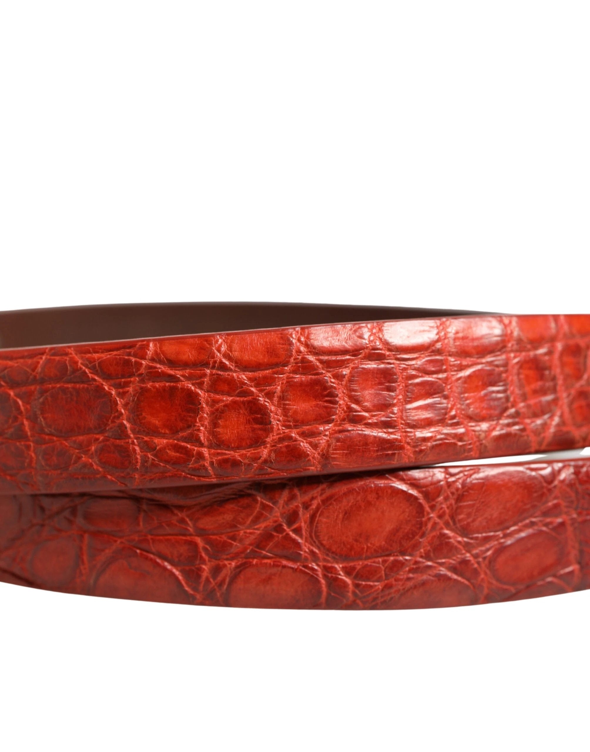Ceinture homme Dolce &amp; Gabbana en cuir rouge avec boucle en métal doré