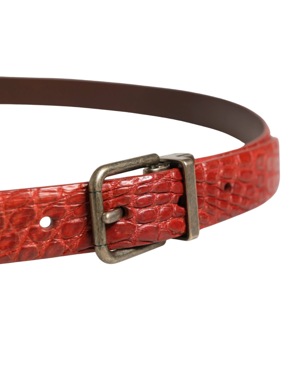 Ceinture homme Dolce &amp; Gabbana en cuir rouge avec boucle en métal doré