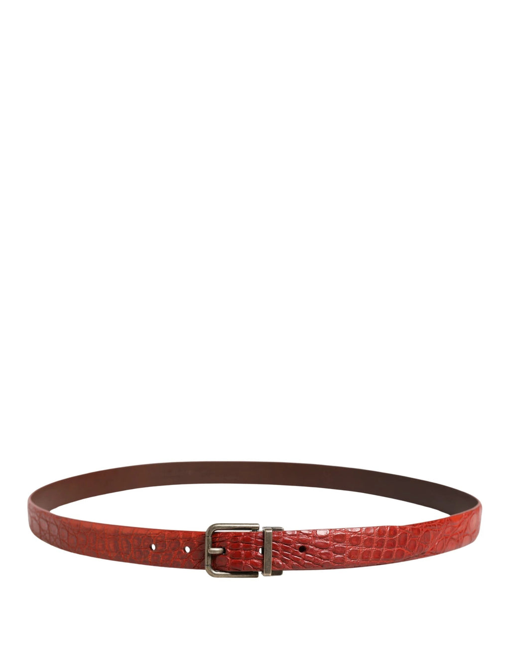 Ceinture homme Dolce &amp; Gabbana en cuir rouge avec boucle en métal doré