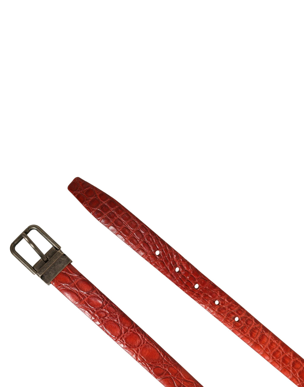 Ceinture homme Dolce &amp; Gabbana en cuir rouge avec boucle en métal doré