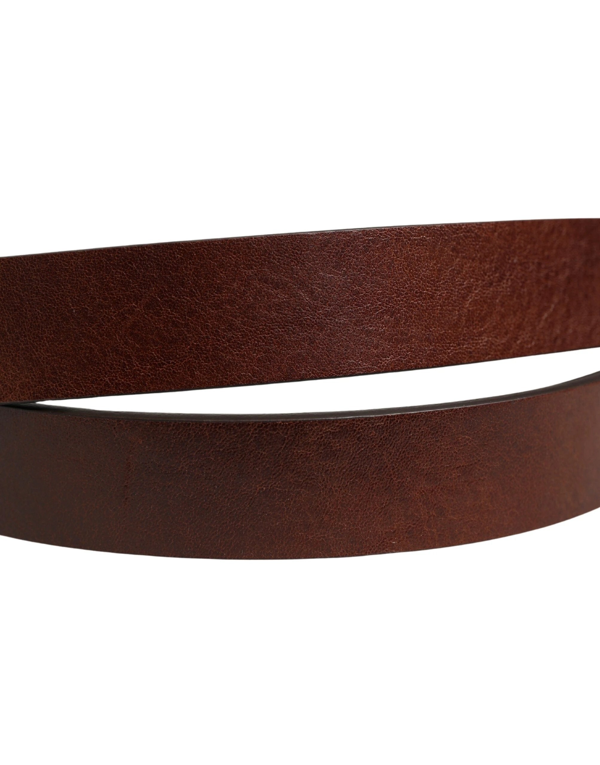 Ceinture homme Dolce &amp; Gabbana en cuir marron avec logo et boucle métallique