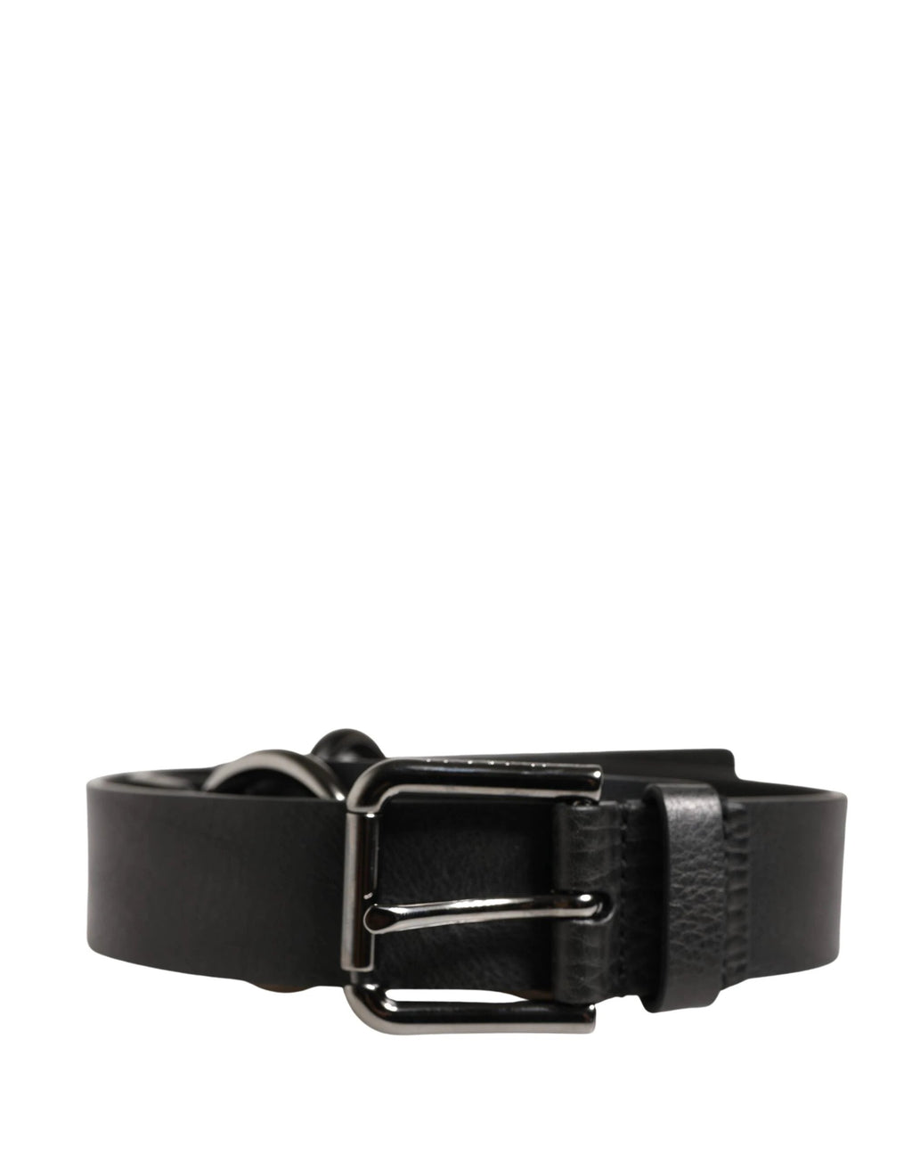 Ceinture homme Dolce &amp; Gabbana en cuir noir avec chaîne argentée