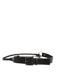 Dolce & Gabbana Black Leather Silver Chain Waist Men Belt Dolce & Gabbana