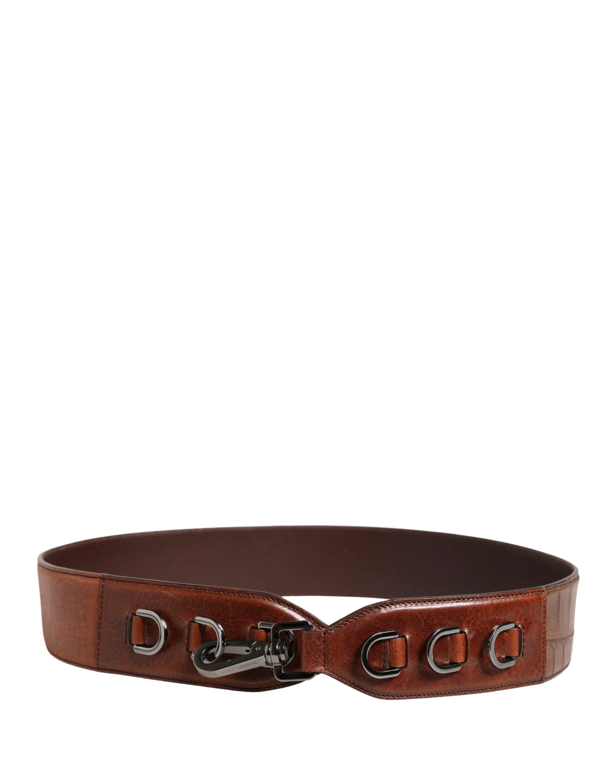 Bandoulière accessoire pour sac Dolce &amp; Gabbana en cuir velours marron à motif cheval