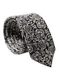 Cravate ajustable en soie Dolce &amp; Gabbana noire et blanche à motif floral fantaisie