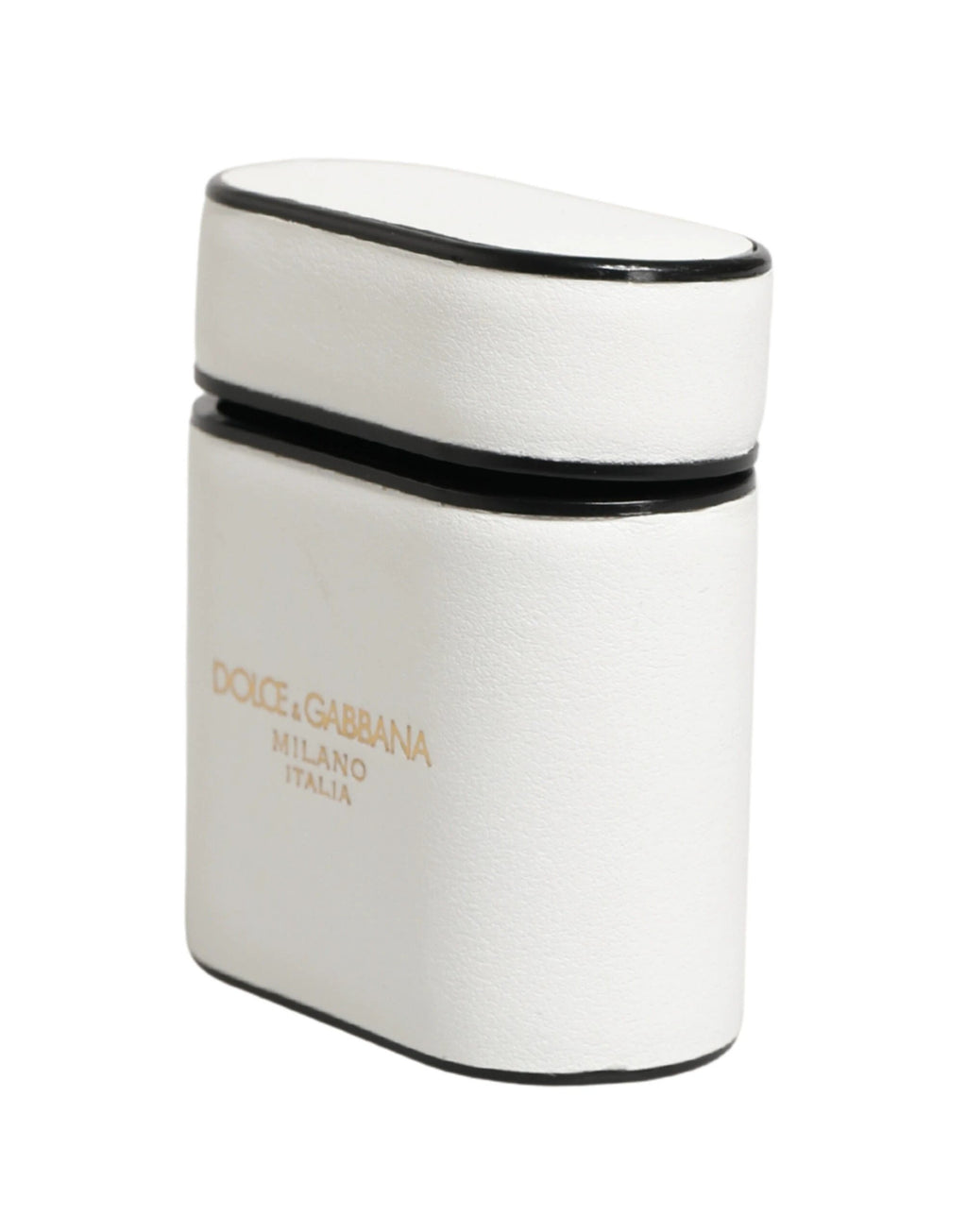 Dolce & Gabbana White Calf Leather Logo Print Flip Holder Airpods Case Dolce & Gabbana
