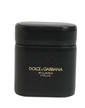 Dolce & Gabbana Black Calf Leather Logo Print Flip Holder Airpods Case Dolce & Gabbana