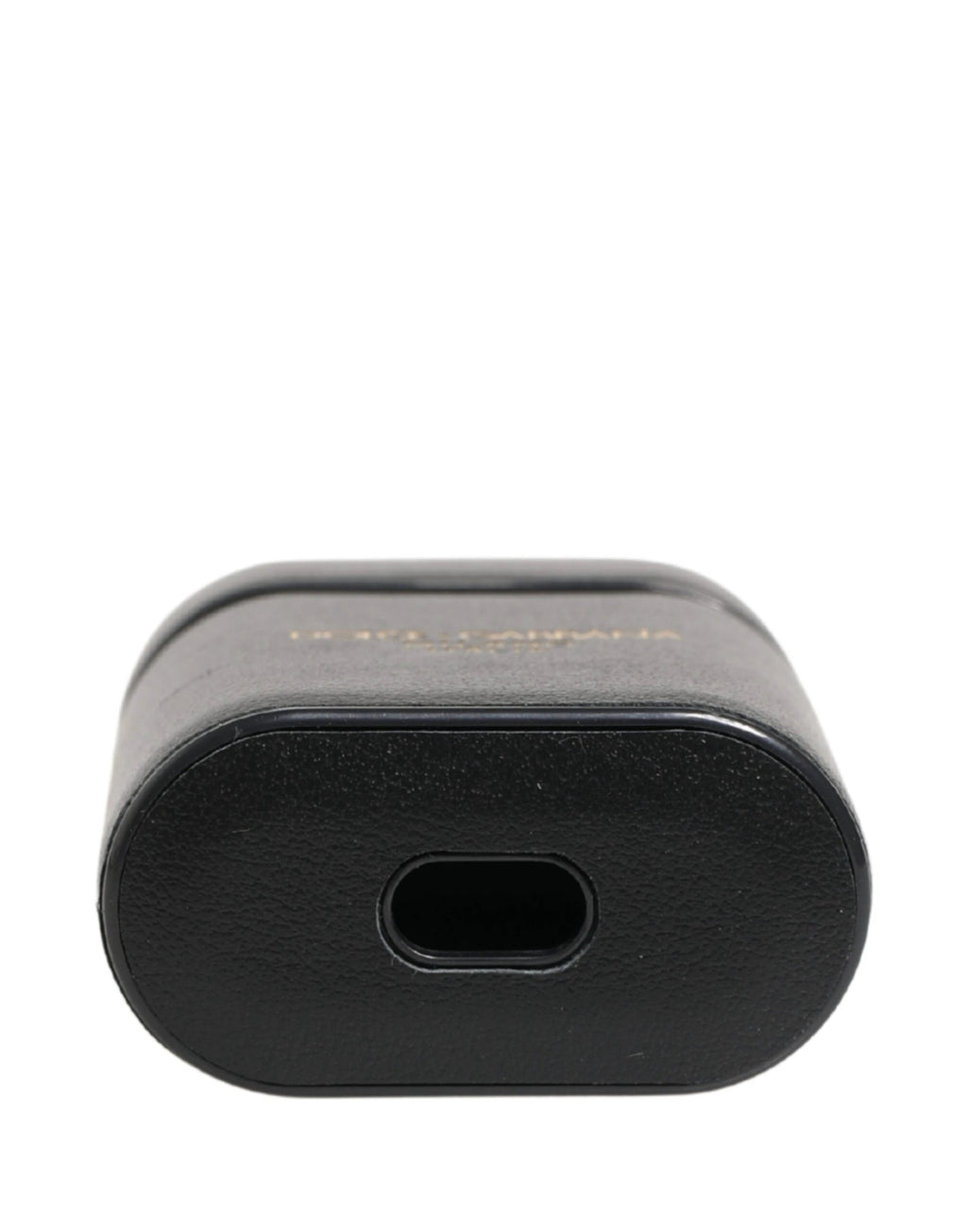 Étui à rabat Dolce &amp; Gabbana en cuir de veau noir imprimé du logo pour AirPods
