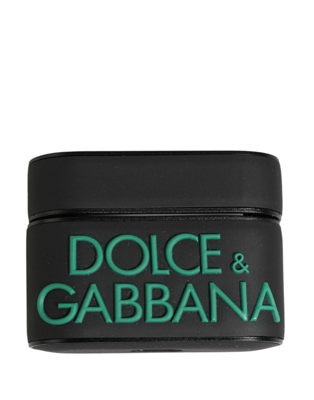 Étui à rabat Dolce &amp; Gabbana pour AirPods femme, en PVC noir avec logo en relief