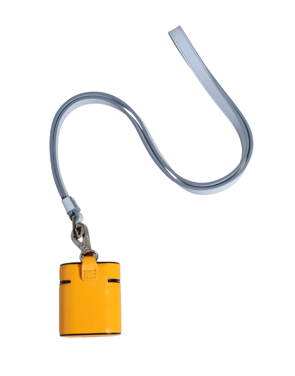 Étui Dolce &amp; Gabbana en cuir de veau jaune avec logo et dragonne pour AirPods