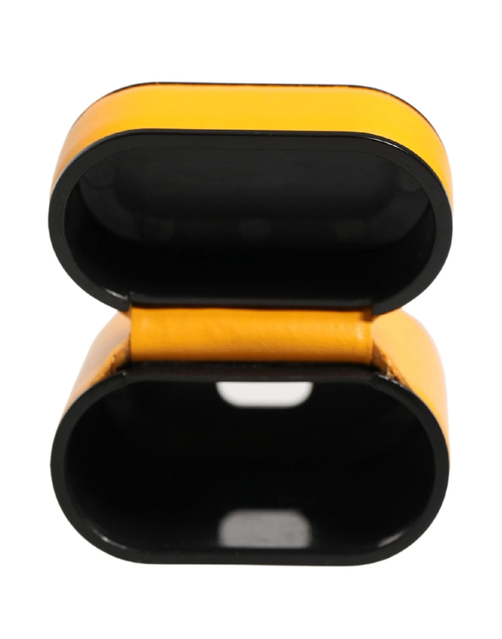 Étui Dolce &amp; Gabbana en cuir de veau jaune avec logo et dragonne pour AirPods