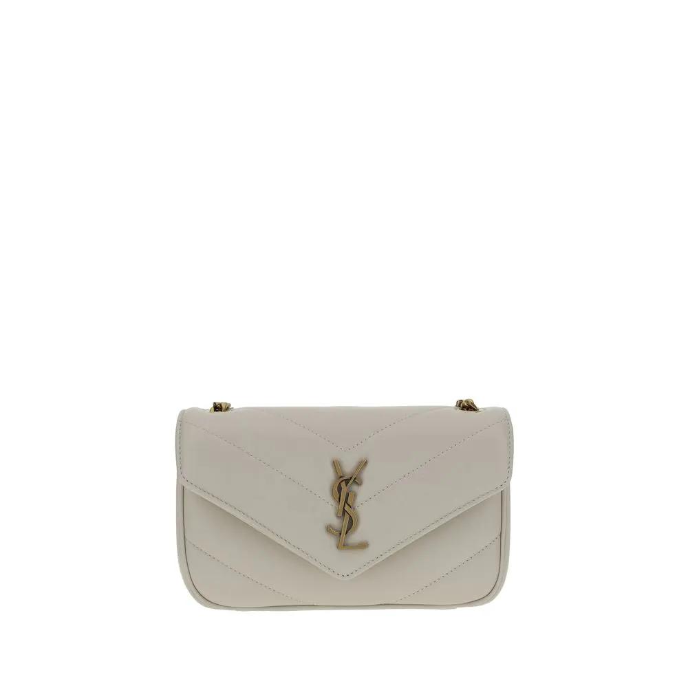 Sac bandoulière Saint Laurent Aries en agneau blanc Ovis Aris