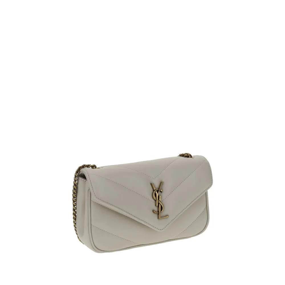 Sac bandoulière Saint Laurent Aries en agneau blanc Ovis Aris